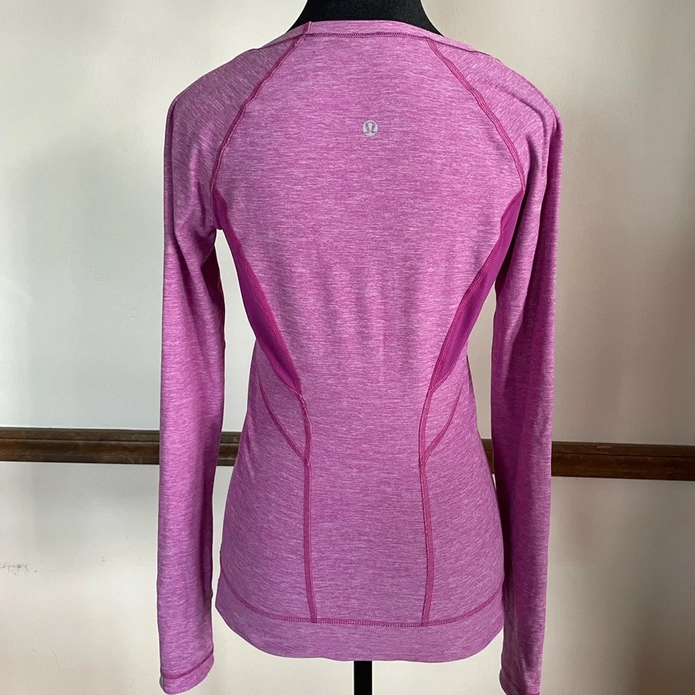 Lululemon Women's Pink Long Sleeve Athletic Top 6 Yoga Pilates Boho Y2K